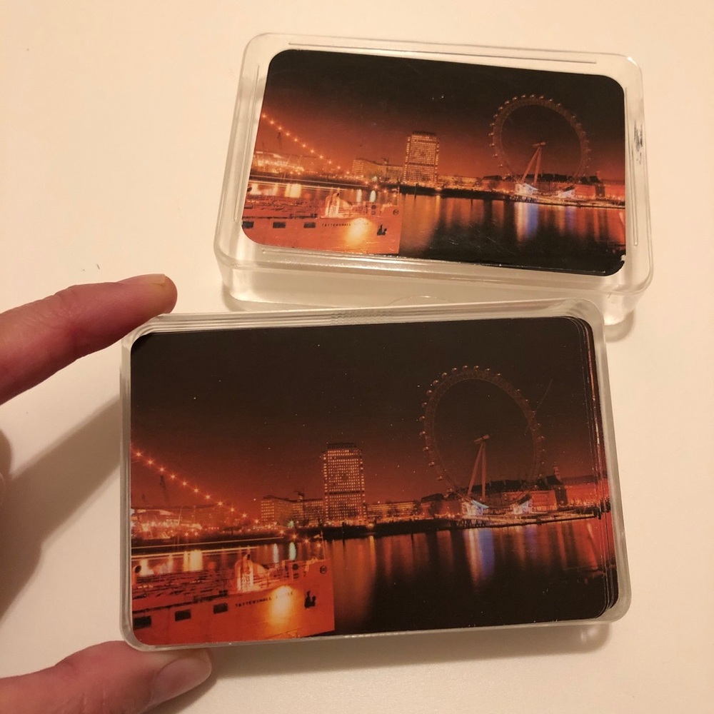 Deck of playing cards city scene Ferris wheel